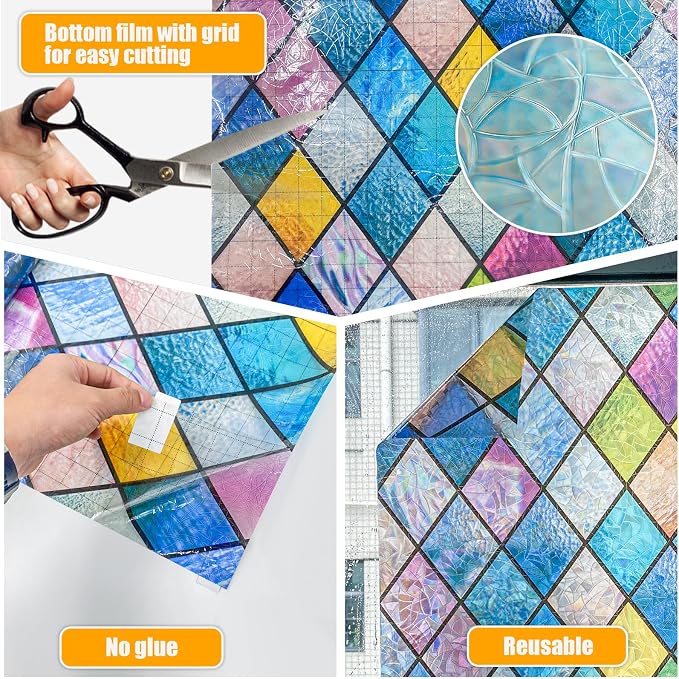 Countewol Rainbow Privacy Window Film Stained Glass Window Film That is - Image 5