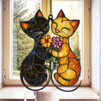 Custom Cat Window Hanging with Flowers Perfect by Unknown