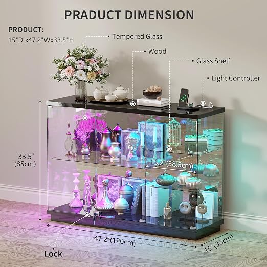 HNEBC 5-Tier Lockable Display Cabinet - - Image 6