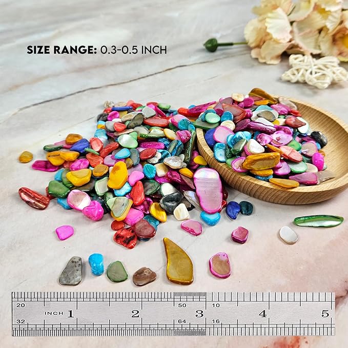 Natural Crushed Shells Chips Irregular Mother of Pearl Seashell Fragments Sea - Image 2