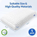 CushZone Memory Foam Pillows for Sleeping, Bed Pillow - Image 2