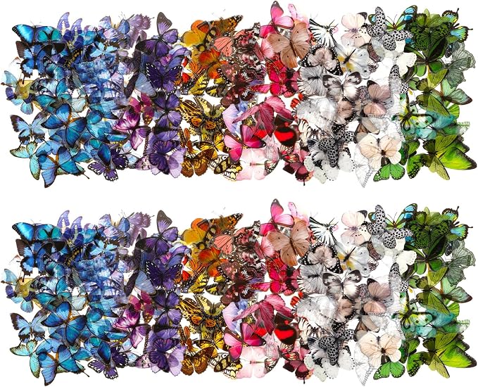 COMNICO Butterfly Stickers PET Waterproof Transparent Colorful Resin Decals by COMNICO