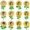 60pcs Sunflower Theme DIY Cutouts Sunflower Bulletin Board Decoration Set by partygreeting