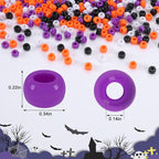 UPINS 1200Pcs Halloween Pony Beads Orange Purple Black White Pony Beads DIY - Image 3