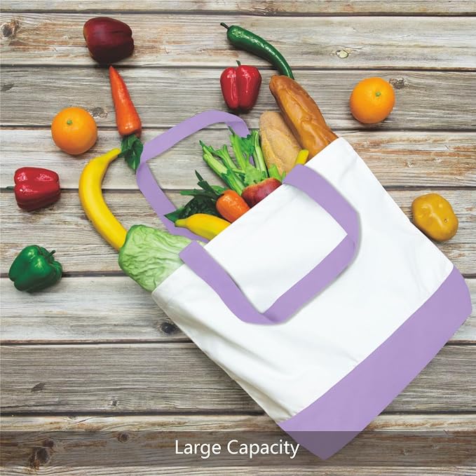 TOPDesign 3-Pack Super Strong Large 12oz Cotton Canvas Tote Bags, Reusable - Image 5