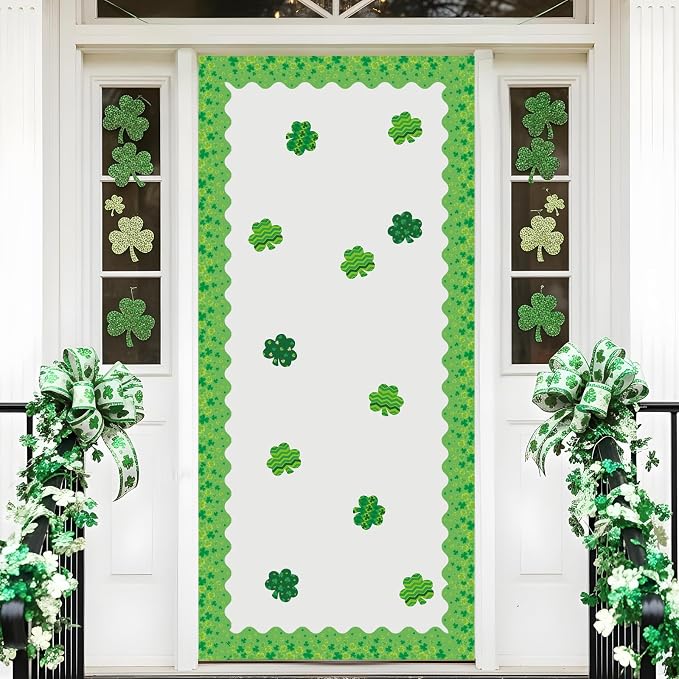 69 Feet St Patricks Day Bulletin Board Borders Lucky Green Shamrock Clover - Image 8
