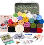 Mayboos Needle Felting Kit, 24 Colors Wool Roving Set, Felting Needles by Mayboos