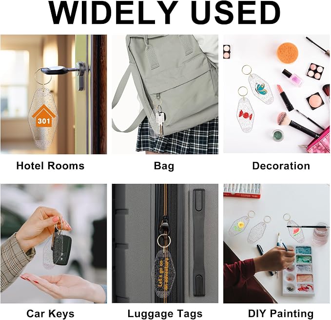 Yoption 50pcs Blank Motel Keychain Bulk - Image 5