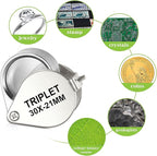 3 Pieces Illuminated Jewelry Loop Magnifier 10X 30X 40X Magnifier Loupe - Image 5