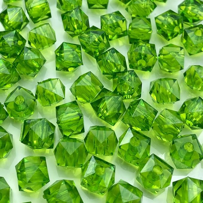 200pcs 10mm Acrylic Cube Faceted Beads Colorful Square Plastic Spacer Beads by LIMAOLLY