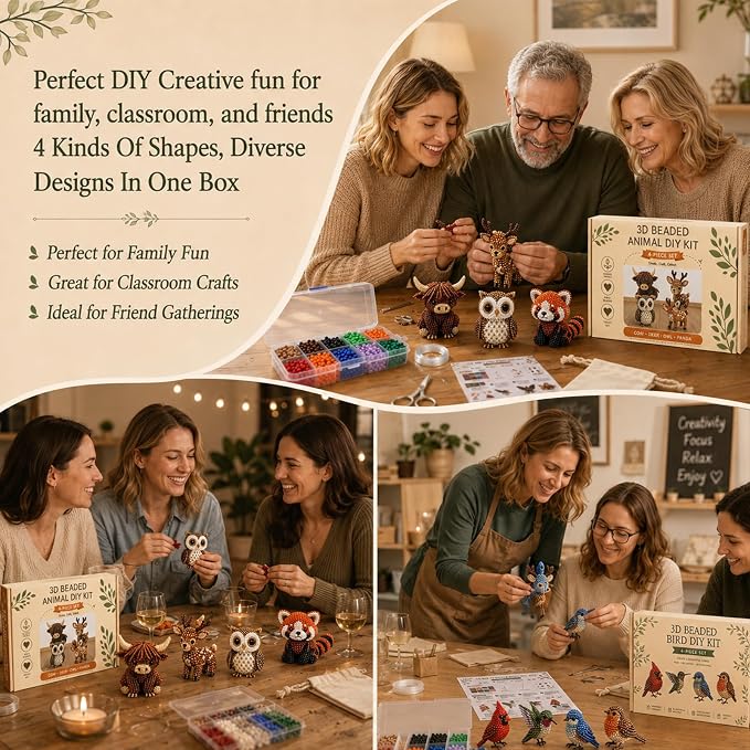 Tiny 3D Beaded Animal DIY Kit-Bead Animal Making Kit - Image 4