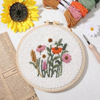 Lyksgir 3 Sets Punch Needle Kits, Flowers Punch Embroidery Kits | DIY Easy - Image 6