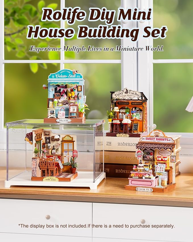 Rolife Miniature House Kits for Adults, Gelato Stall Mini Dollhouse Building - Image 7
