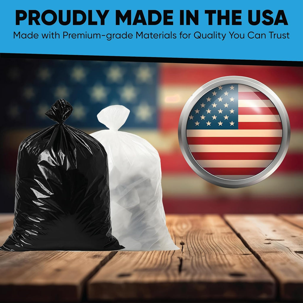 Contractor Garbage Bags 55 Gallon, Black Contractor Garbage Bag 3 Mil (32 Bags) Large 55-60 Gallon Trash Bags Heavy Duty Liners, Extra Large Trash Liners Construction, Industrial Bag