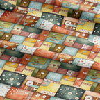 Patchwork Cotton Fabric Panel 61 x 36.6 Inches, Scandinavian Heart Pattern - Image 7