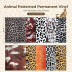 HTVRONT Leopard Permanent Vinyl 10 Sheets 12"x10" Cowhide Adhesive Vinyl | - Image 2