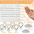 Liliaafar 48 Set Keychain Making Kit Gold Silver Metal Keychain Clips - Image 2