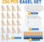 ESRICH 234 Pack Canvas with Easel Set 8 x 10 in Canvas Boards with 11.8 in - Image 2