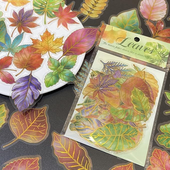 50Pcs Natural Leaves Stickers for Scrapbooking Journaling Junk Journal Supplies - Image 4