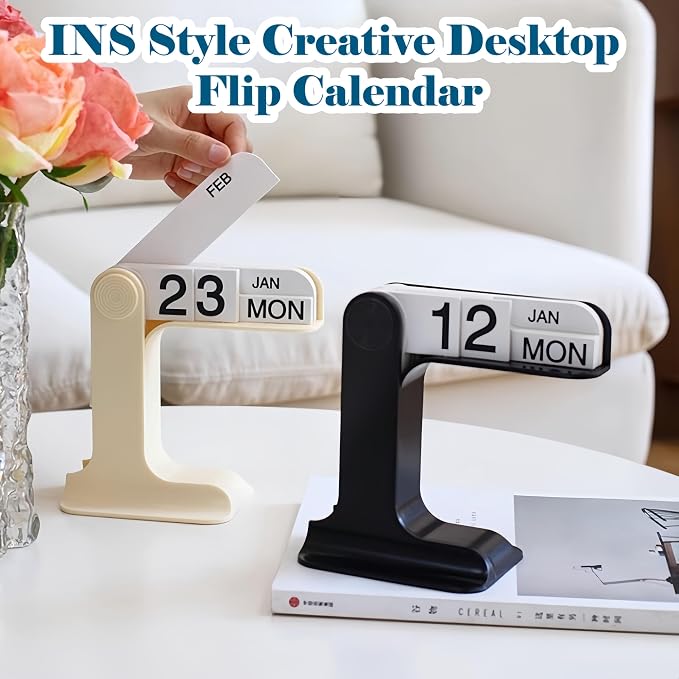 Perpetual Calendar, Standing Flip Calendar, Aesthetic Reusable Daily Page - Image 3