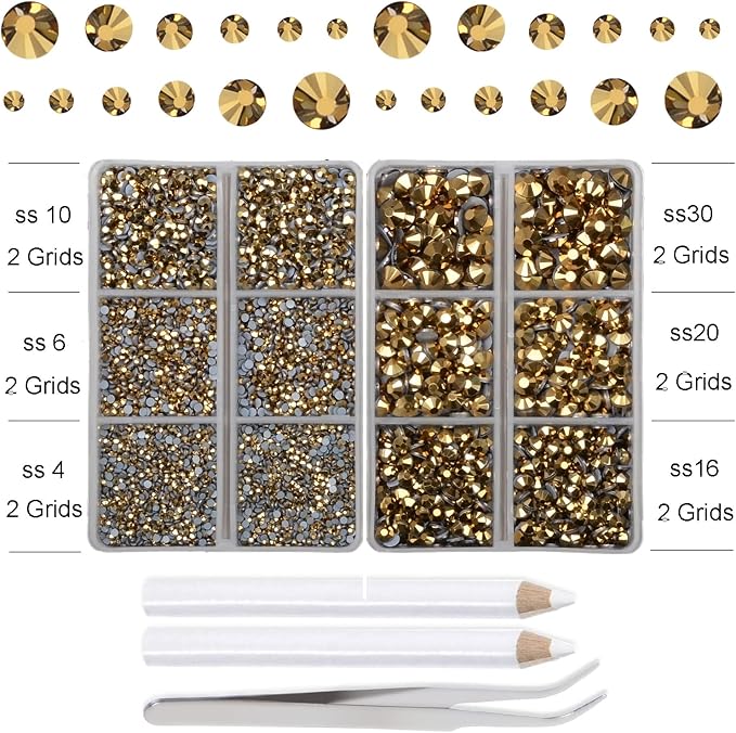 10000Pcs 2-Boxes Mixed Size Hot Fix Round Crystals Gems Glass Stones Hotfix - Image 3