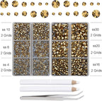 10000Pcs 2-Boxes Mixed Size Hot Fix Round Crystals Gems Glass Stones Hotfix - Image 3