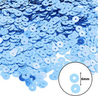 Mandala Crafts 6mm Flat Round Light Blue Sequins - Image 3