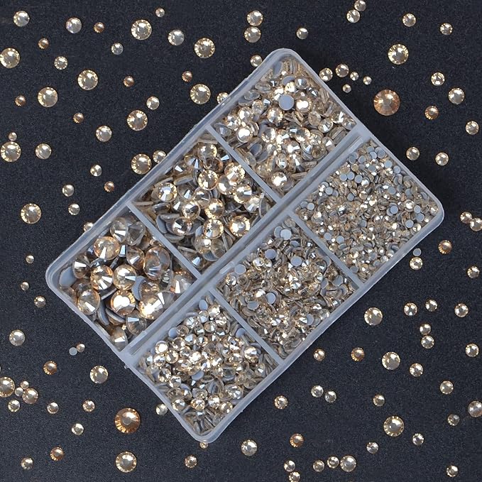 4000Pcs Mixed Size Hot Fix Round Crystals Gems Glass Stones Hotfix Flat Back - Image 5