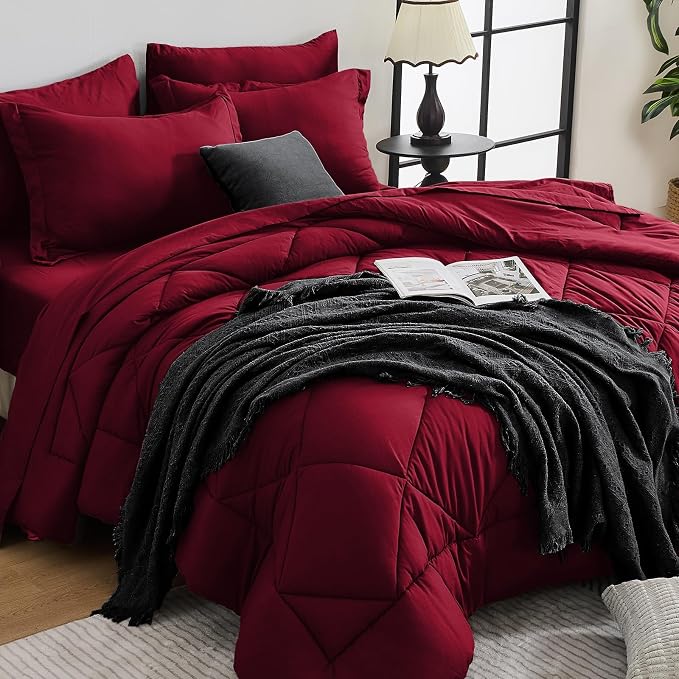 HEVUMYI Red Cali-King Comforter Set by HEVUMYI
