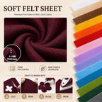 Burgundy Large Felt Fabric 36" x 36", 1.4 mm Soft Felt Sheet, Nonwoven Fabric - Image 4