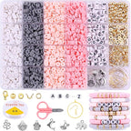 Wuollgess 3500 PCS Pink Gray Clay Beads by Wuollgess