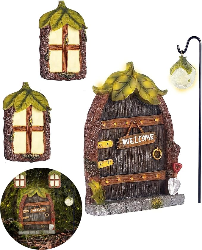 Miniature Fairy Garden Accessories Fairy Door and Windows by Jauay
