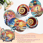 8 PCS Diamond Art Coasters Kits Lighthouse Diamond Painting Coaster | Diamond - Image 4