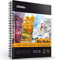 Ohuhu Mix Media Pad, 8.8" x 11.6" Mixed Media Art Sketchbook, 120 LB/200 GSM by Ohuhu