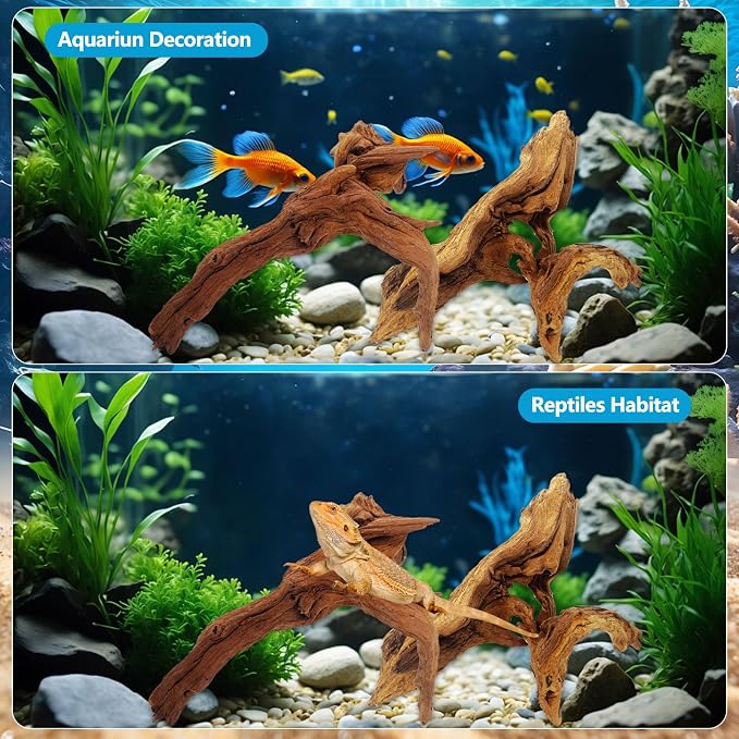3 Pcs Natural Driftwood for Aquarium, Aquarium Driftwood Freshwater 8-10 Inch - Image 6