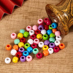 350pcs 10mm Plastics Acrylic Beads Mix 10 Color Large Hole Pony Hair Beads - Image 5