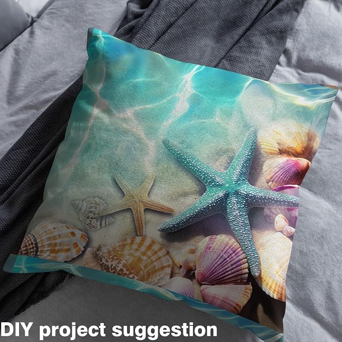 Erosebridal Starfish Flannel Fabric by The Yard Sea Beach Soft Not Stretchy - Image 4