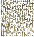 125 PCS Vintage Skeleton Key Set Charms, JIALEEY Mixed Antique Style Bronze by JIALEEY