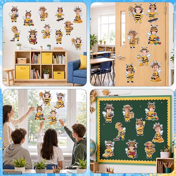 120pcs Bee Theme Cutouts Honey Bee Bulletin Board Decorations Back to School - Image 6
