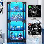 IRONCK 71" Carbon Fiber Corner Glass Display Cabinet, RGB LED Lights - Image 6