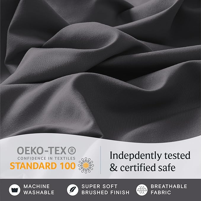 LuxClub 4 PC California King Size Sheet Set Sheets Deep Pockets 18" Wrinkle - Image 7