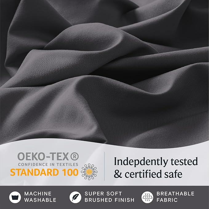 LuxClub 4 PC Queen Sheet Set, Sheets Queen Size, Deep Pockets 18" Wrinkle Free - Image 5