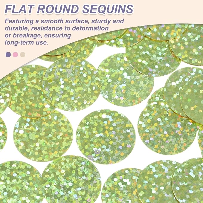 MECCANIXITY 700 Pcs Flat Round Sequins 15mm/0.6 Inch Loose Paillettes Craft - Image 3