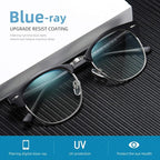 Blue Light Blocking Glasses Vintage Half Frame UV Clear Lens Anti Eyestrain - Image 3