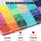 17000Pcs Resin Rhinestones for Bedazzling Crafting, 4mm Jelly Multicolor - Image 3