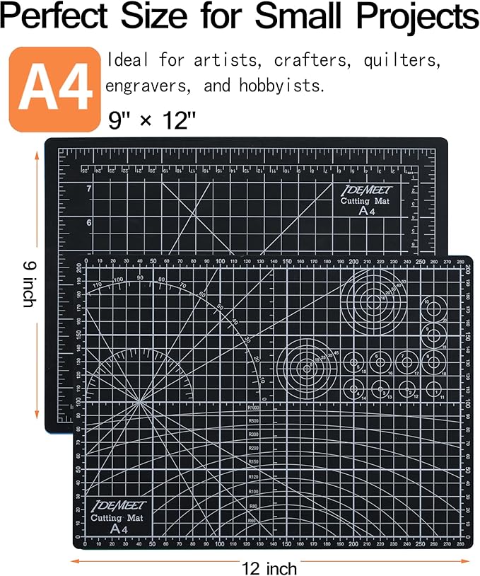 Density-upgraded 9"x12" Self Healing Cutting Mat, Idemeet Rotary Sewing Mat - Image 2
