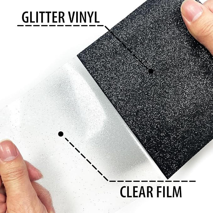 Black Glitter Heat Transfer Vinyl, Glitter Iron-On - Image 3