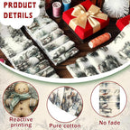 Hosuly 40 Pcs Vintage Christmas Fabric Roll Rustic Christmas Winter Jelly - Image 5