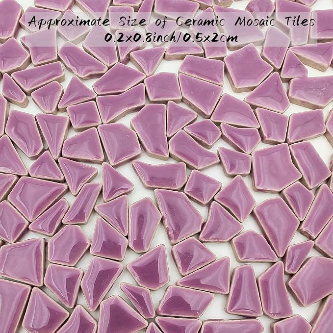 200g Ceramic Mosaic Tiles for Crafts, Irregular Stained Ceramic 0.2"x0.8" - Image 5