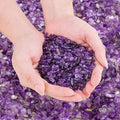 0.88 Lb Amethyst Crushed Stones Crystal Quartz Chips, Natural Tumbled Stones by EZEELAI